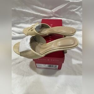 Kelly & Katie Beige Open-Toe Heels